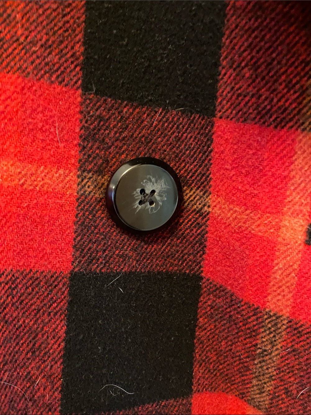 Old Navy Red and Black Plaid Peacoat Jacket - Picture 2 of 3